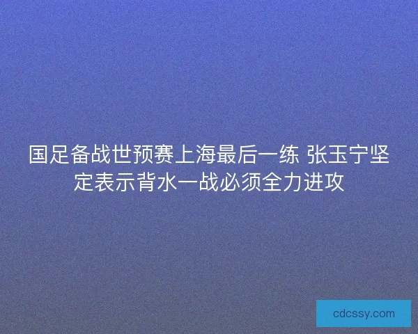 国足备战世预赛上海最后一练 张玉宁坚定表示背水一战必须全力进攻